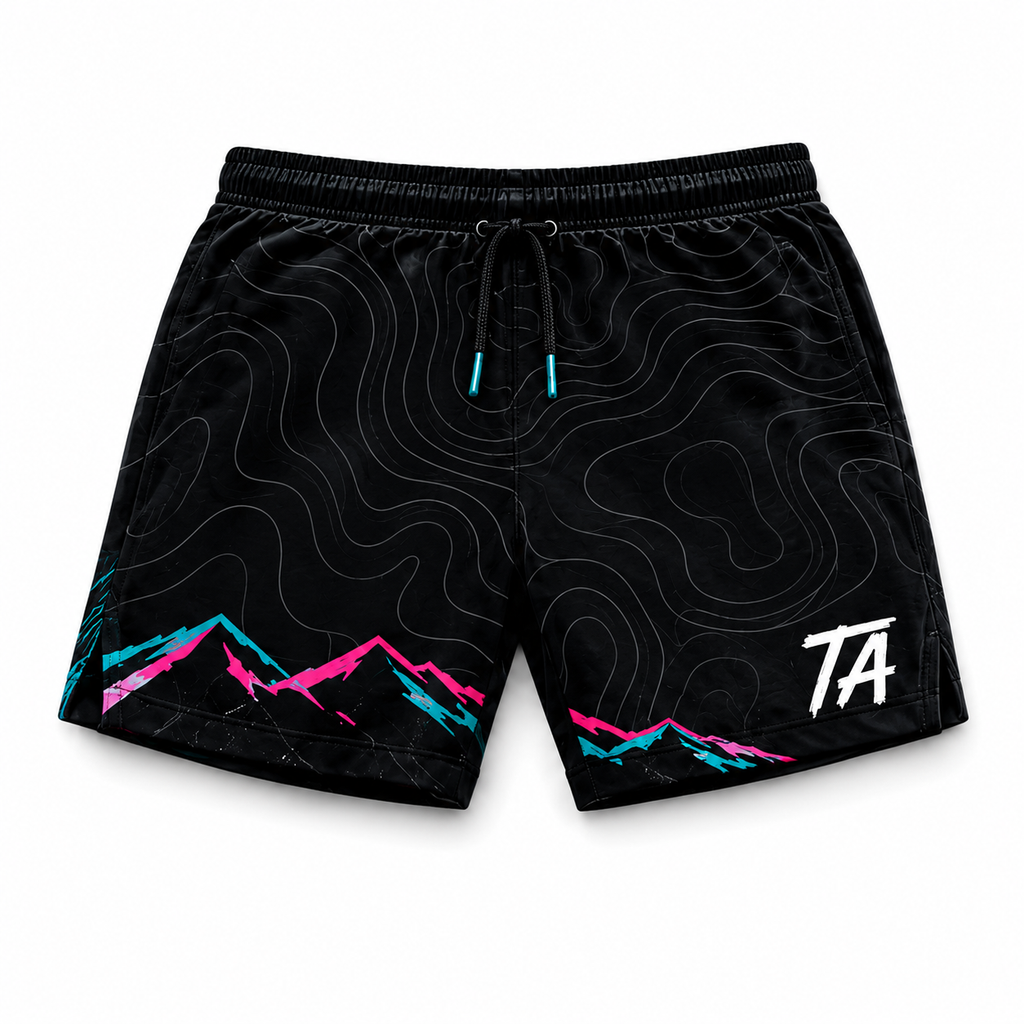 Blackout Mountain Topo Shorts — Black