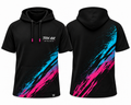 Neon Drip Short Sleeve Hoodie — Black