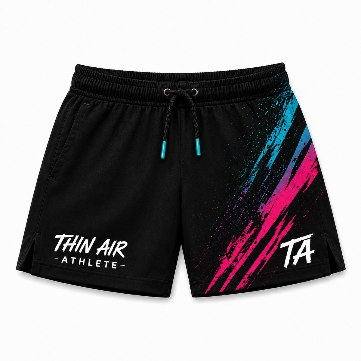 Neon Drip Shorts — Black
