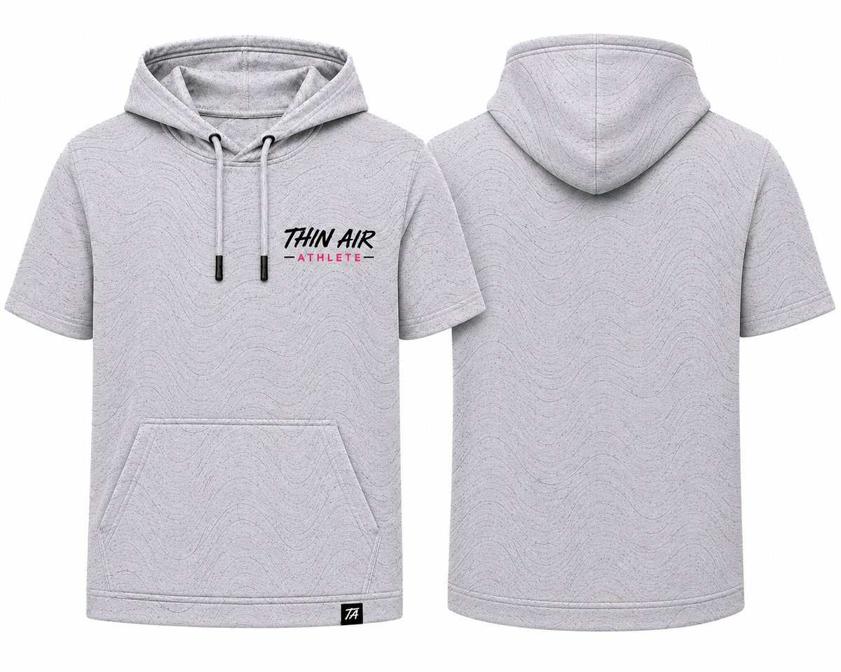 Elevation Short Sleeve Hoodie — Light Grey