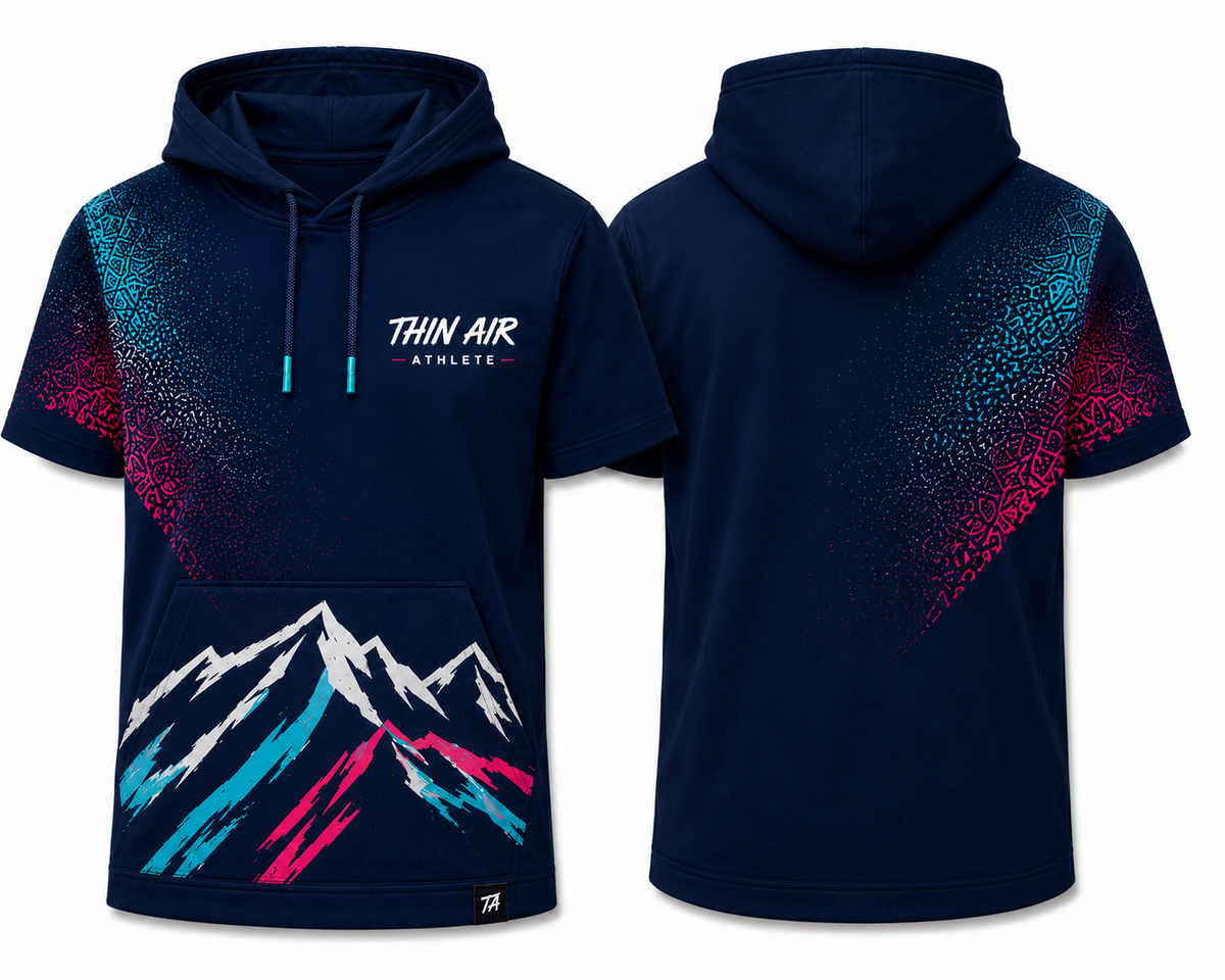 Summit Short Sleeve Hoodie — Navy